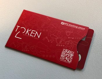 NFC blocking sleeve for programmable tokens (large cards)
